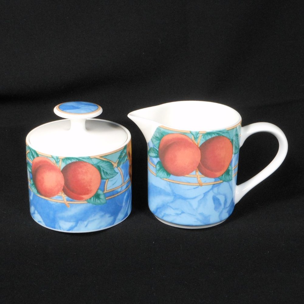 Beautiful creamer & sugar bowl. Victoria & Beale Forbidden Fruit 9024